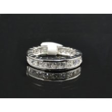 Platinum-ep 2.25ct Princess Cut Eternity Band Size 8