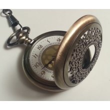Pocket Watch, Brass, Bronze, White and Gold - Steampunk Jewelry