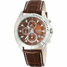 Pulsar Mens Sport Chronograph Brown Dial Leather Promotional