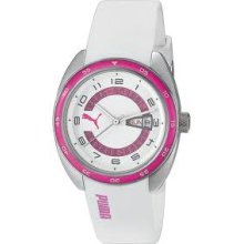 Puma Course S White Dial White Silicone Unisex Watch PU102522006