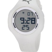 Puma Loop Unisex Digital Watch With Lcd Dial Digital Display And White Plastic Or Pu Strap Pu910801010