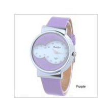 Purple - Chic Quartz Watch with Rhinestones Decor for Lady