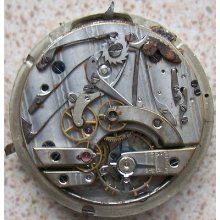 Quarter Repeater Pocket Watch Movement & Dial 50 Mm. To Restore Or Parts