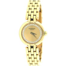 Raymond Weil Geneve Quartz 5806-2 18k Gold Electroplated Ladies Watch Pre-owned