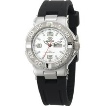 Reactor Mens Critical Mass Stainless Watch - Black Rubber Strap - White Dial - 77802