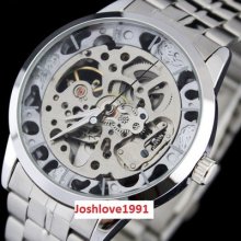 RelÃ³gio Fizele AutomÃ¡tico - Stainless Steel Men Automatic Mechanical Wrist Watch