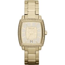 Relic Montclare Gold Tone Stainless Steel Crystal Watch - Zr34222 -