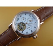 Rg Dual Time Open Heart Automatic Watch White