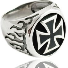 Ring Iron Cross Solid 925 Sterling Silver Men Templar Knight Kreuz Sz Us 11