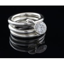 Ring Sterling Silver with white Gemstone
