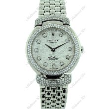 Rolex Cellini 6673 White Gold Diamonds Jubilee Dial Ladies Wristwatch