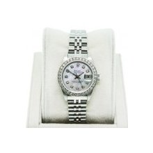 Rolex Datejust 69160 Ladies Steel Diamond Mother of Pearl Dial Watch