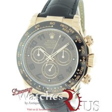 Rolex Daytona 116515 Everose Gold - Leather Strap Black Dial