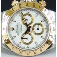 Rolex Daytona 18kt Yellow Gold & Stainless Steel White Dial Unworn 116523