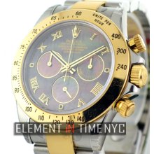 Rolex Daytona Steel & Gold Tahitian Mother Of Pearl Dial