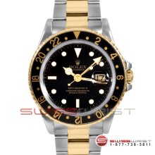 Rolex GMT Master II Two Tone Black Dial - Bezel 16713 1990s Model