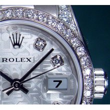 ROLEX - Ladies 18kt WG President - Silver Jubilee Diamond Dial - 179159