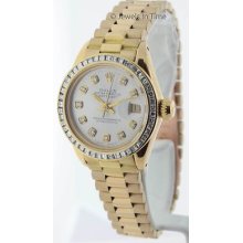 Rolex Ladies President 6917 18k Yellow Gold Diamond Dial & Bezel