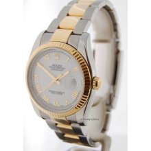 Rolex Mens Datejust 116233 D 18k & Ss Box/papers