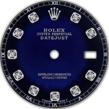 Rolex Mens Datejust Ss Blue Vignette Color Dial With Diamond Accent Rt