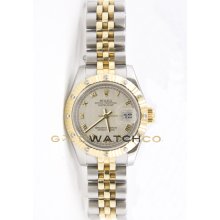 Rolex Steel & Gold Datejust 179313 Diamond Bezel White Dial
