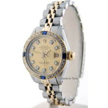 Rolex Vintage Ladies 6917 Datejust 14k Yellow Gold & Steel Watch