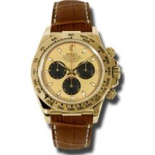 Rolex Watches Daytona Yellow Gold Leather Strap 116518 pnbr