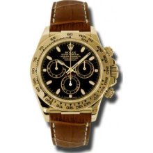 Rolex Watches Daytona Yellow Gold Leather Strap 116518 bksbr