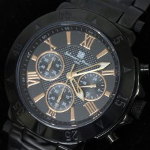 Salvatore Marra Watch Chronograph Speed Model Black Xpink Gold Men Sm9028ss8305