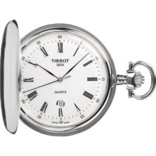 Savonnette White Quartz Pocket Watch & Chain