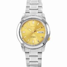 Seiko 5 SNKK13 Mens Gold Dial Automatic Watch ...