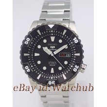 Seiko 5 Sport Surgical 23jewels 330ft Automatic Men's W/r Watch Snzj19k1