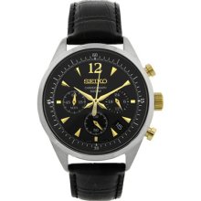 Seiko Chronograph Black Dial Mens Watch Ssb071