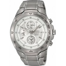 Seiko Gents Titanium Chronograph Watch Snab87p1 Warranty,box,rrp:Â£350