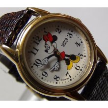 Seiko Ladies Minnie Mouse Gold Quartz Watch $295