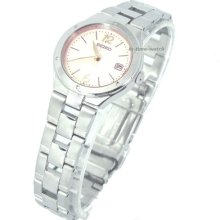 Seiko Ladies Stainless Steel Pink Sxdc49 Sxdc49p1 Wr100m Authentic Usa Seller