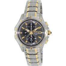 Seiko Men's SNAE56 Two-Tone Stainless-Steel Quartz Watch with Silver Dial