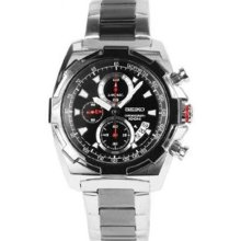 Seiko Men's SNDD51 Silver Stainless-Steel Quartz Watch with Black ...