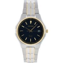 Seiko Men's Sne124 Stainless Steel Analog Black Dial Watch