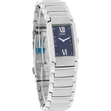 Seiko Quartz Ladies Blue Dial Stainless Steel Dress Bracelet Quartz Watch SUJ655