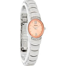 Seiko Quartz Ladies Diamond Blush Dial Bangle Bracelet Dress Watch SUJ503