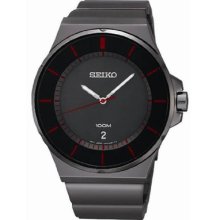 Seiko Sgeg25 Men's Bracelet Stainless Steel Band Black Dial Watch