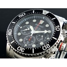 Seiko Solar Men's Chronograph Stainless Steel Divers 200m Watch Ssc015 Ssc015p1
