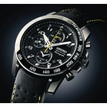 Seiko Sportura Black Alarm Chronograph Watch