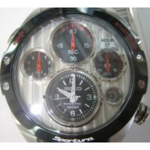 Seiko Sportura Japan Men's Kinetic Stainless S Sapphire Ip Black Rou Bezel Mop