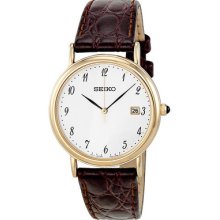 Seiko White Dial Gold-tone Mens Watch Skk700