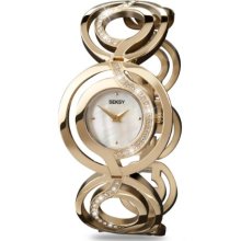 Seksy Wrist Wear By Sekonda Women's Quartz Watch With Mother Of Pearl Dial Analogue Display And Gold Stainless Steel Bracelet 4850.37