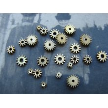 Set of 24 Brass Gears / Watch Clock parts / Clock Watch gears / One size brass gears / steampunk supply --g36