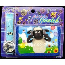 Shaun The Sheep Cartoon Wallet Watches Children Students Fashion Kid