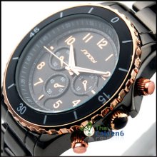 Sinobi Fashion Mens Stainless Steel Quartz Analog Hand Sport Wrist Watch Ca